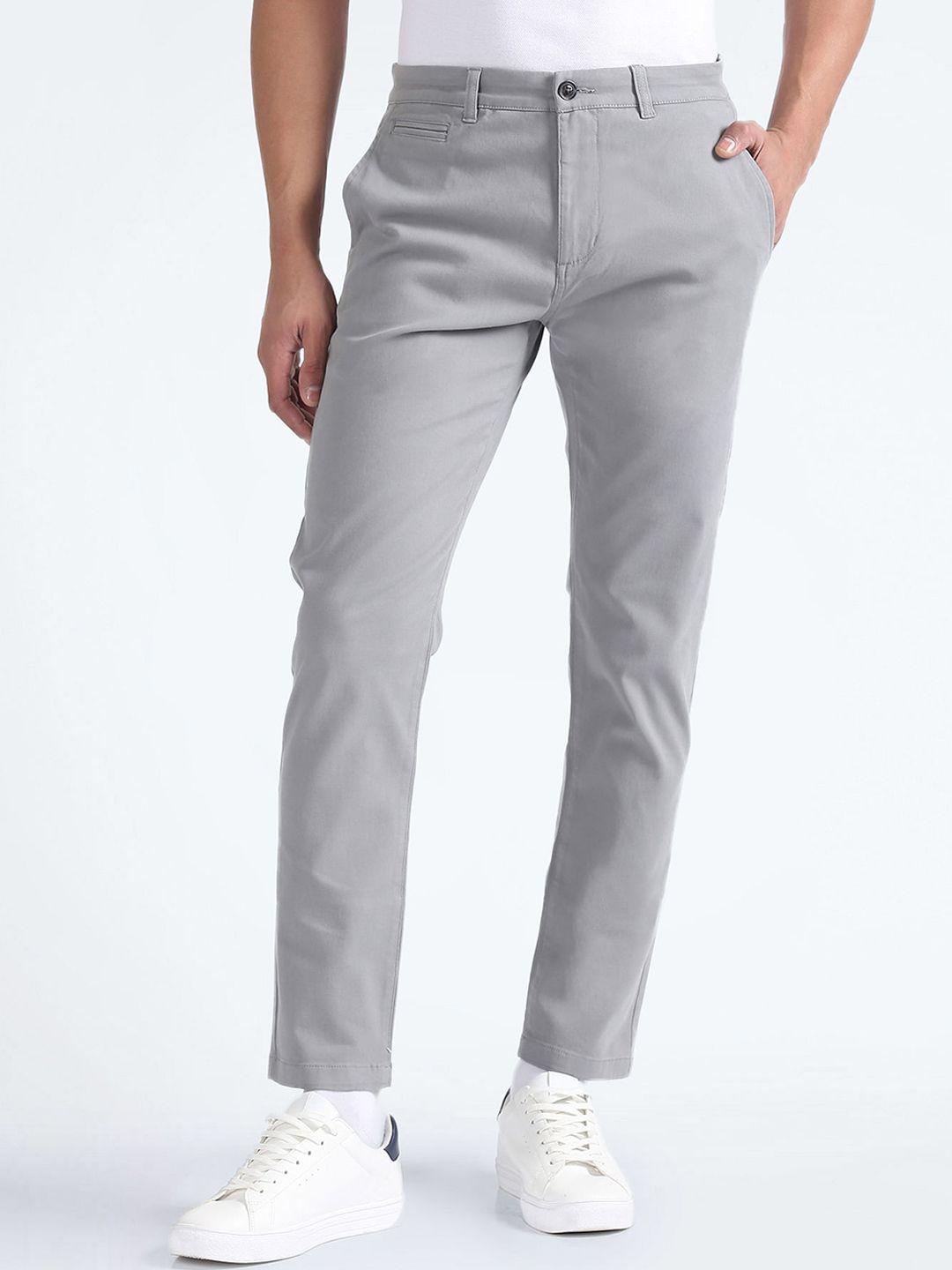 flying machine men mid-rise slim fit trousers