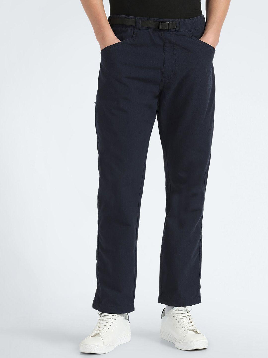 flying machine men mid rise straight fit trousers