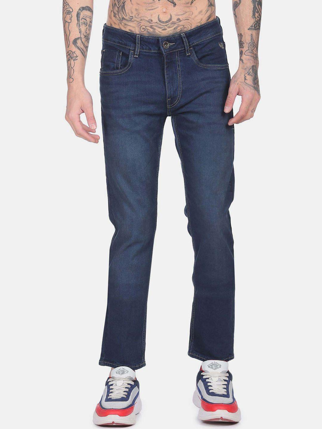 flying machine men mid-rise tapered fit light fade stretchable jeans