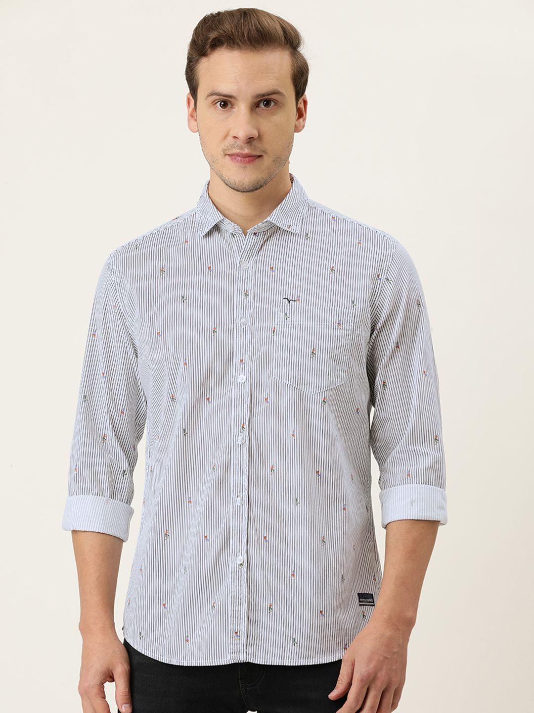 flying machine men multicoloured slim fit opaque printed casual shirt