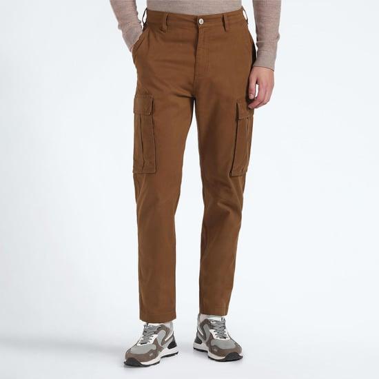 flying machine men solid tapered fit cargos