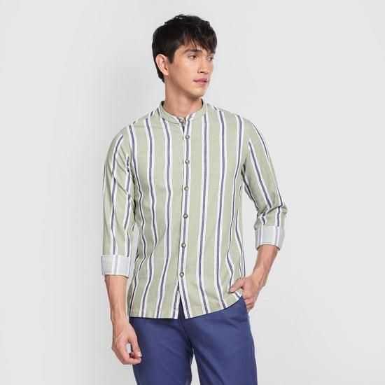 flying machine men striped regular fit casual shirt