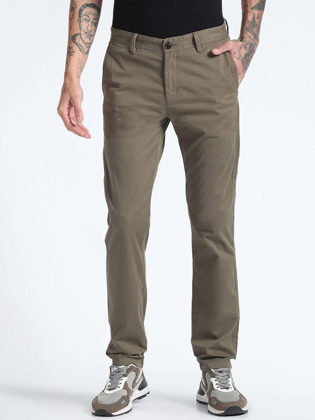 flying machine men tapered fit mid-rise trousers