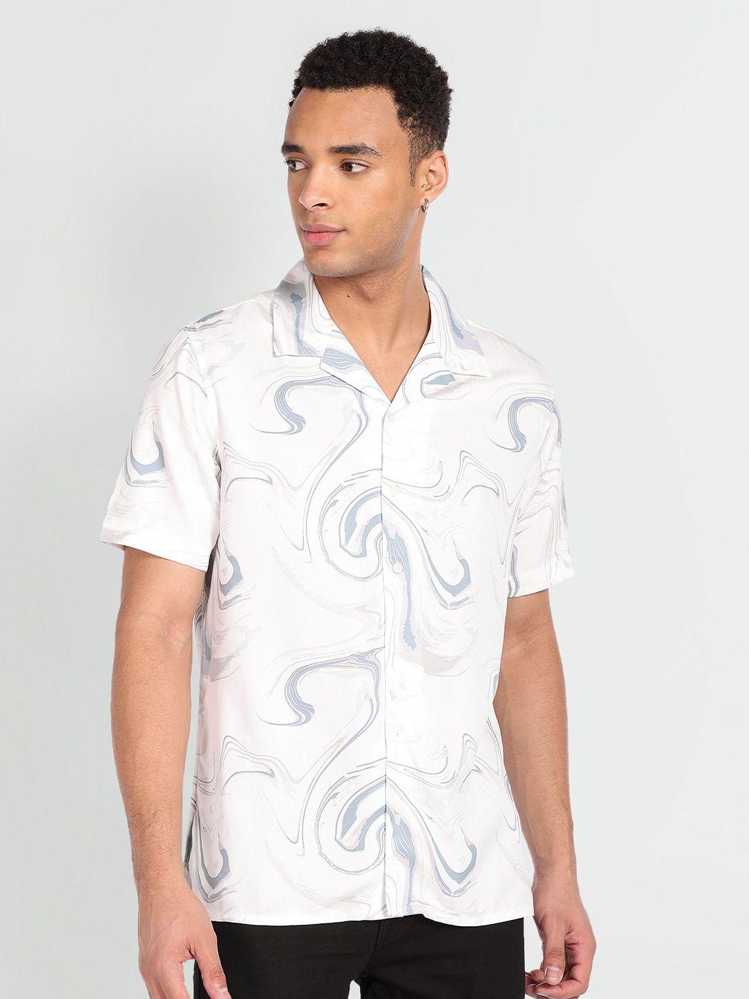 flying machine opaque abstract printed casual shirt