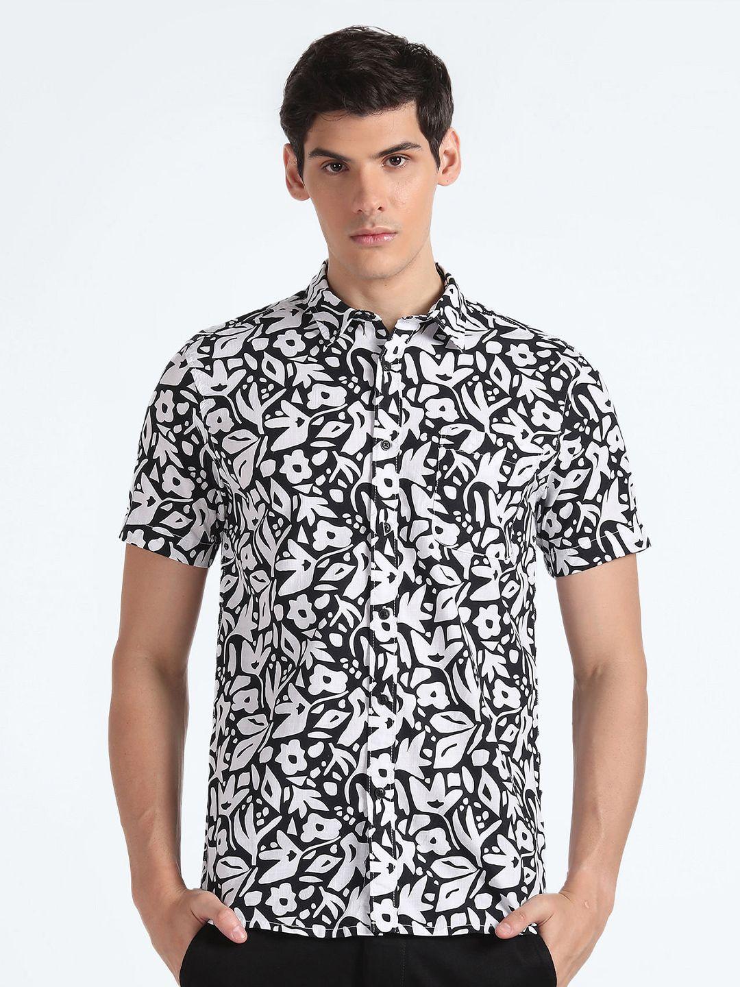 flying machine slim fit abstract printed casual shirt