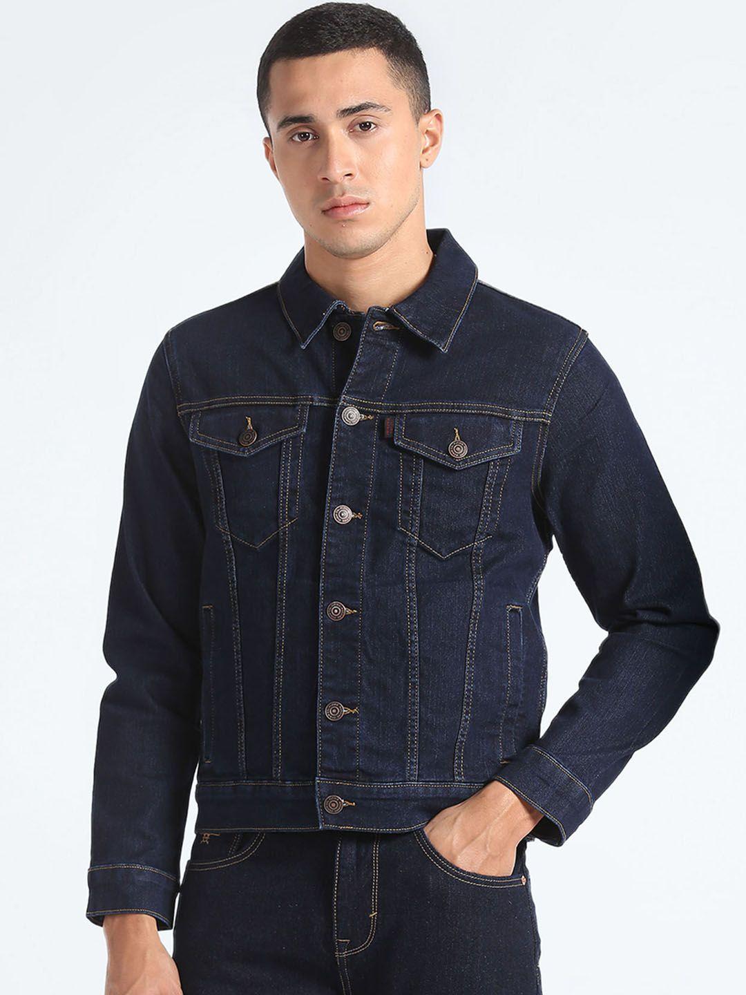 flying machine spread collar denim jacket