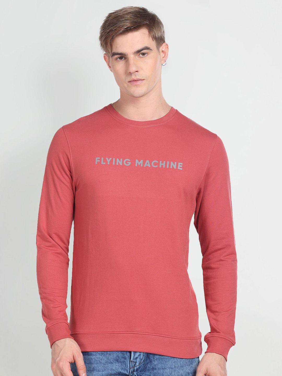 flying machine typography printed cotton sweatshirt