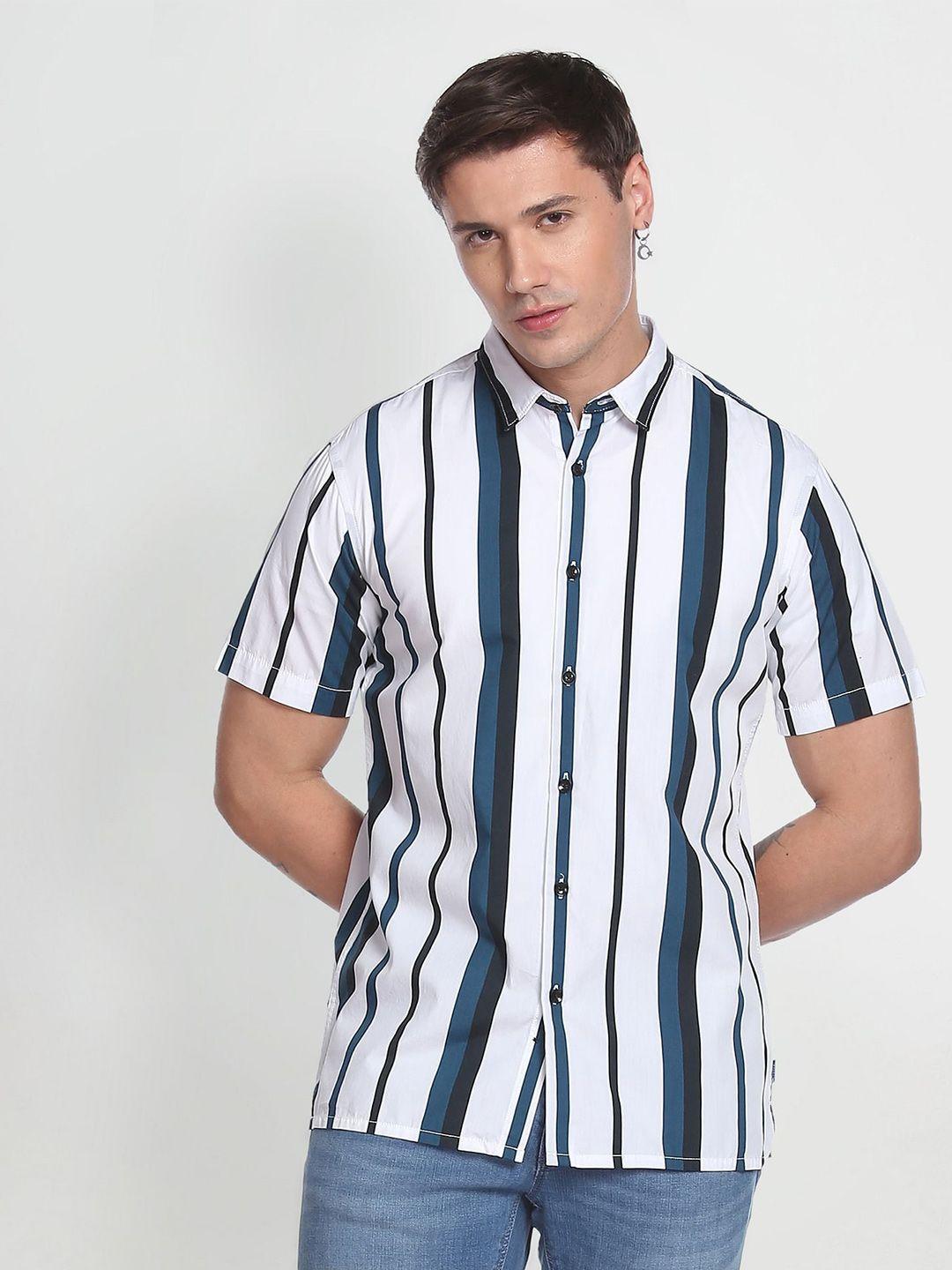 flying machine vertical stripe cotton casual shirt