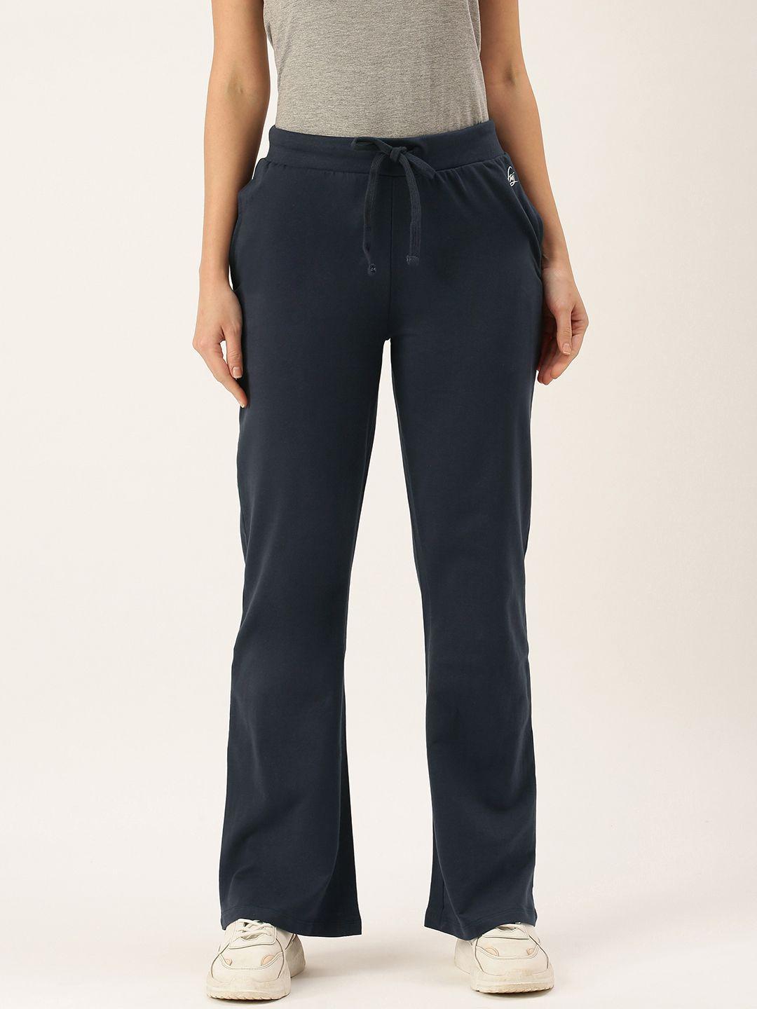 flying machine womens navy solid regular track pant