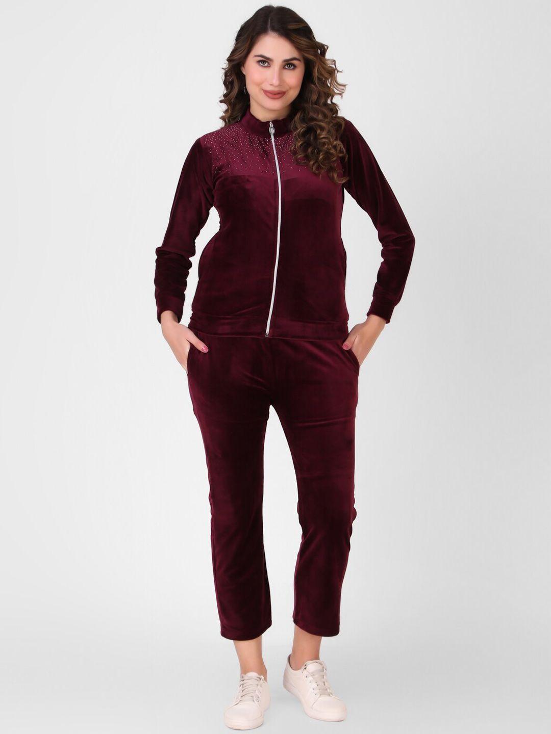 fnocks women velvet tracksuit