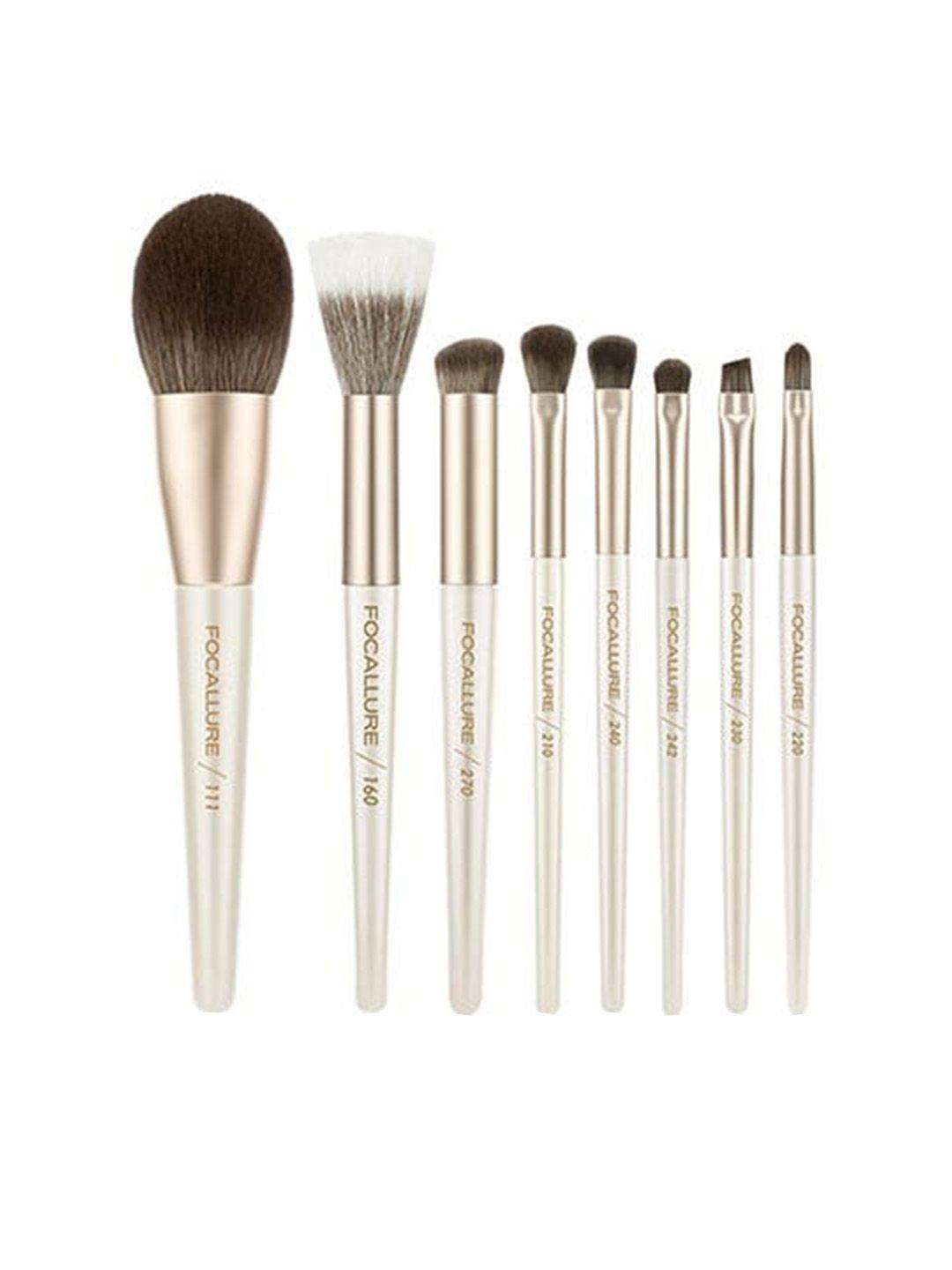 focallure set of 3 gold-toned makeup brushes
