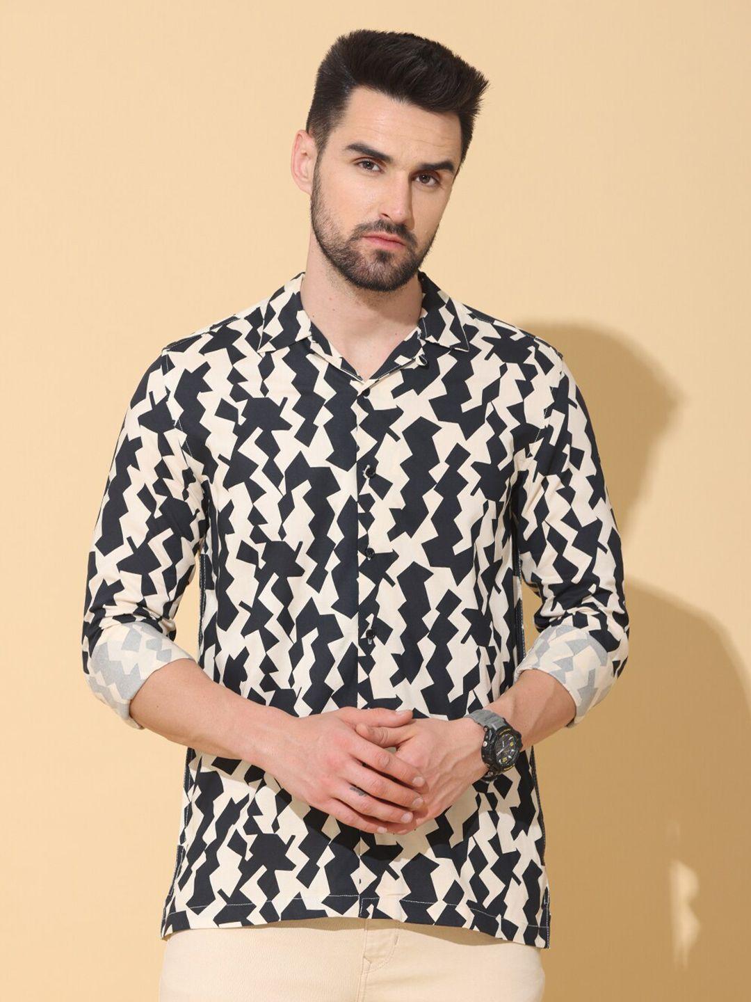 foga abstract printed pure cotton casual shirt
