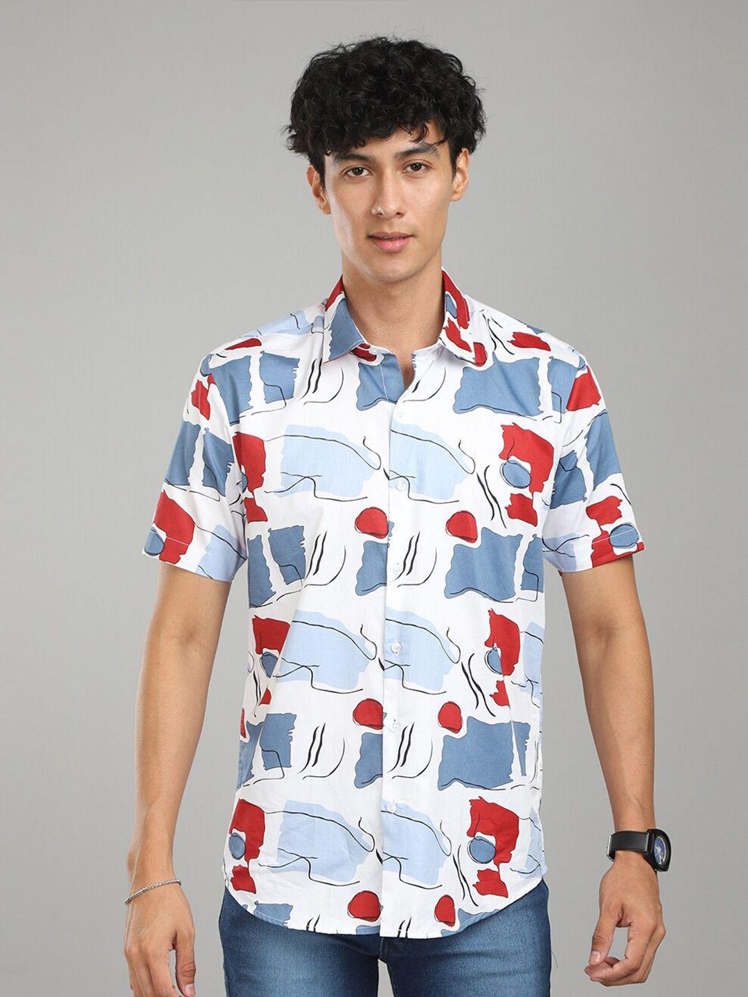 foga new fit abstract printed pure cotton casual shirt