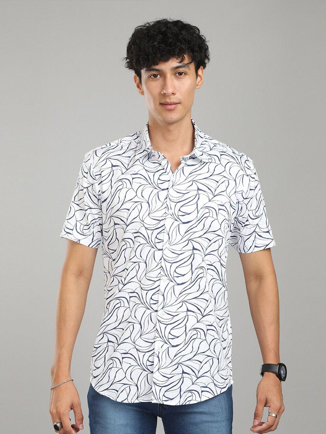 foga new fit abstract printed pure cotton casual shirt