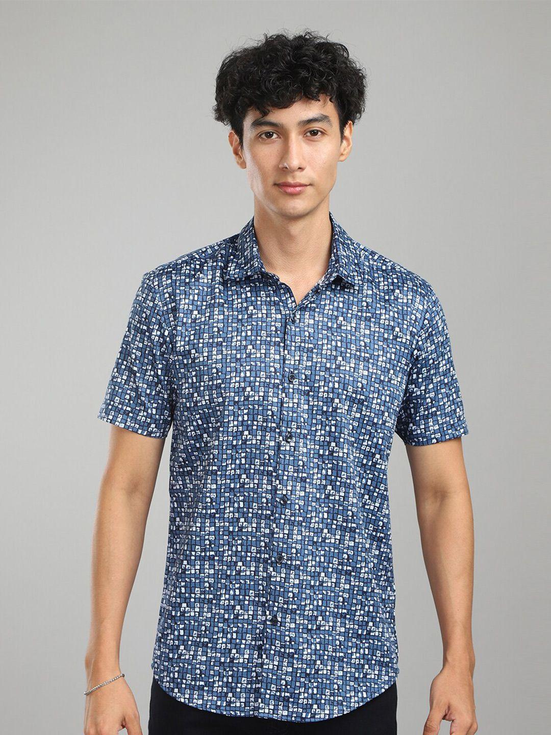 foga new fit abstract printed pure cotton casual shirt