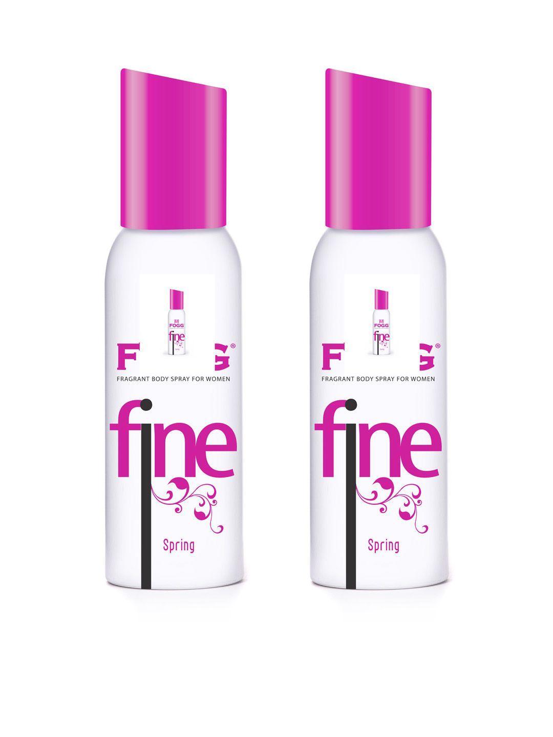 fogg women set of 2 fine spring deodorant body spray - 120 ml each