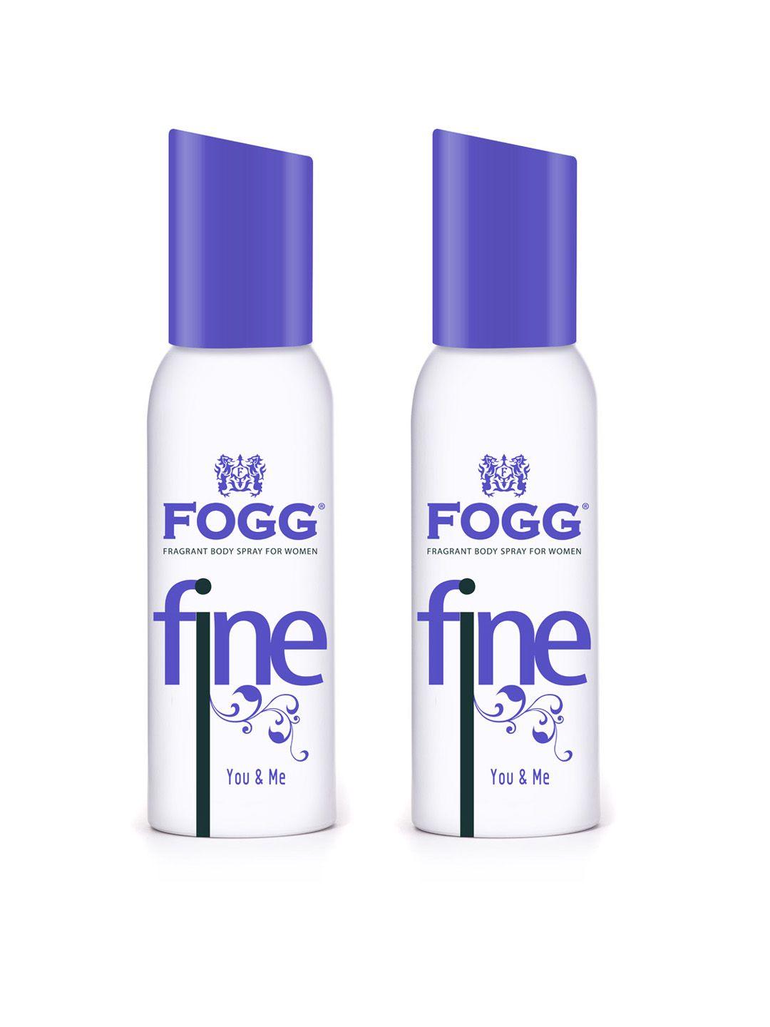fogg women set of 2 fine you & me deodorant body spray - 120ml each
