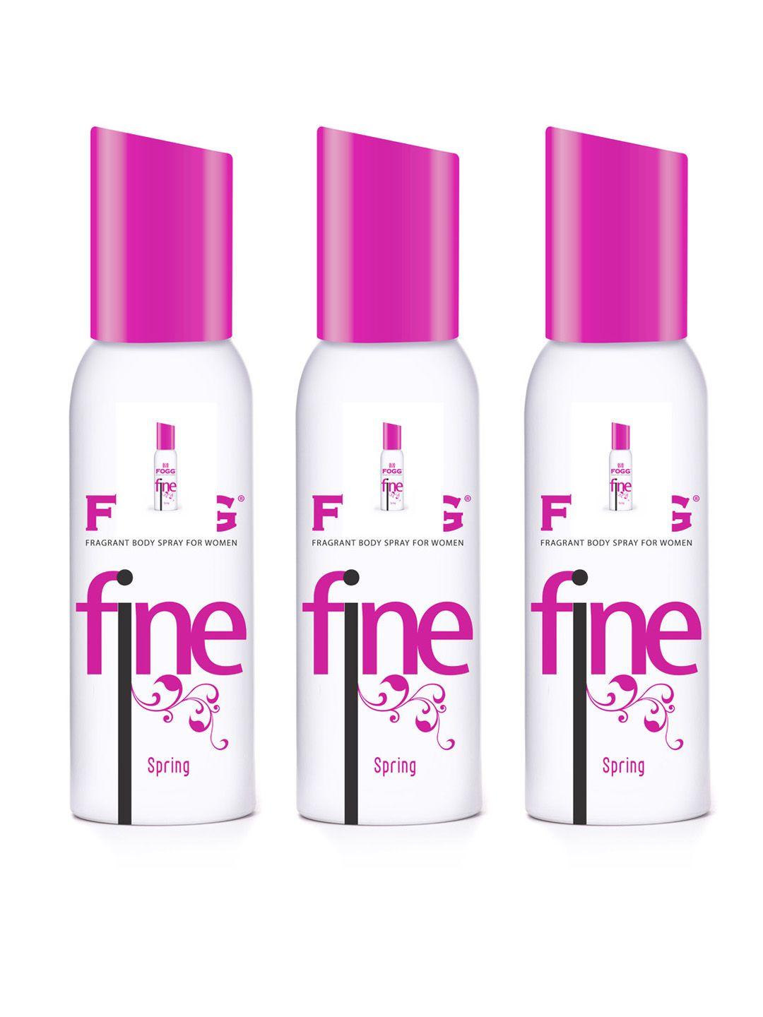 fogg women set of 3 fine spring fragrance body spray - 120 ml each