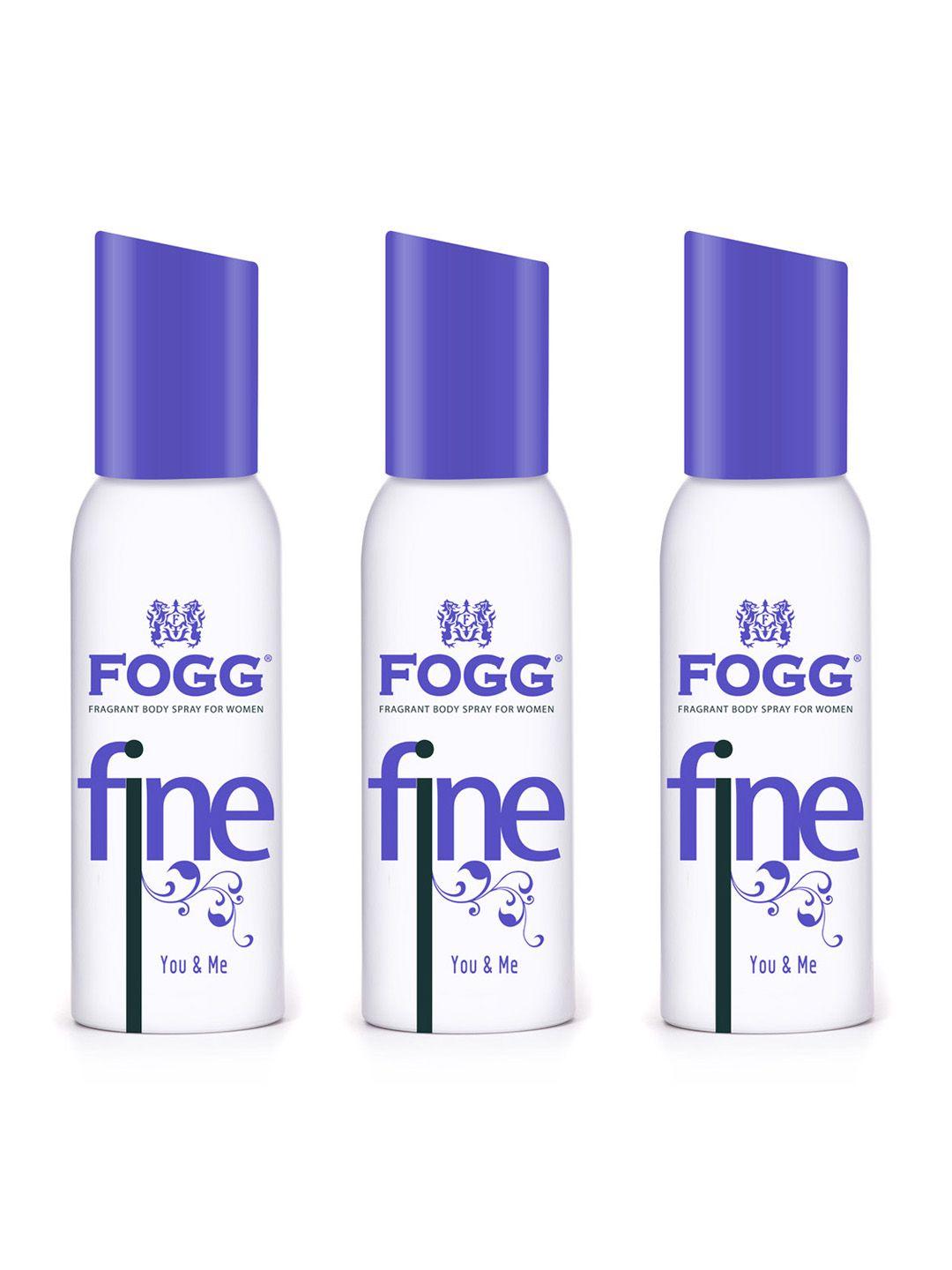 fogg women set of 3 fine you & me fragrance body spray - 120 ml each