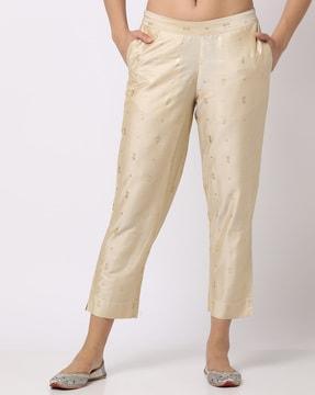 foil print pants with insert pockets