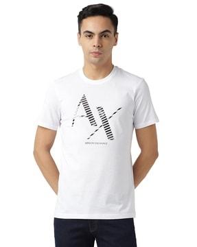 foil logo print regular fit crew-neck t-shirt