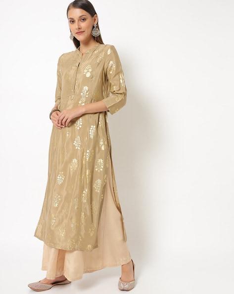 foil print a-line kurta