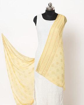 foil print dupatta with border