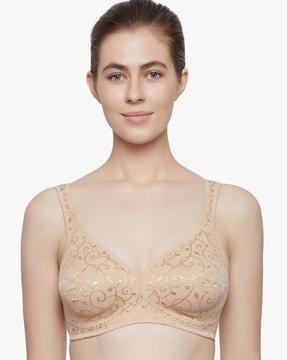 foil print non-padded bra