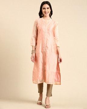 foil print straight kurta