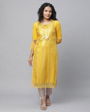 foil print straight kurta