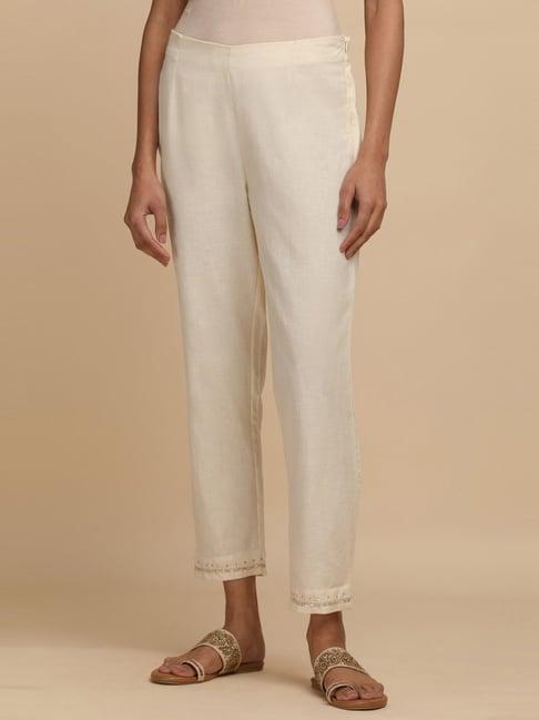 folksong by w beige embroidered pants
