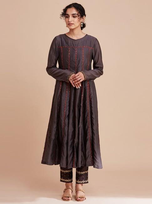folksong by w brown embellished flared kurta
