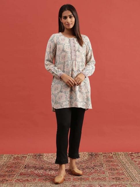 folksong by w ecru printed tunic