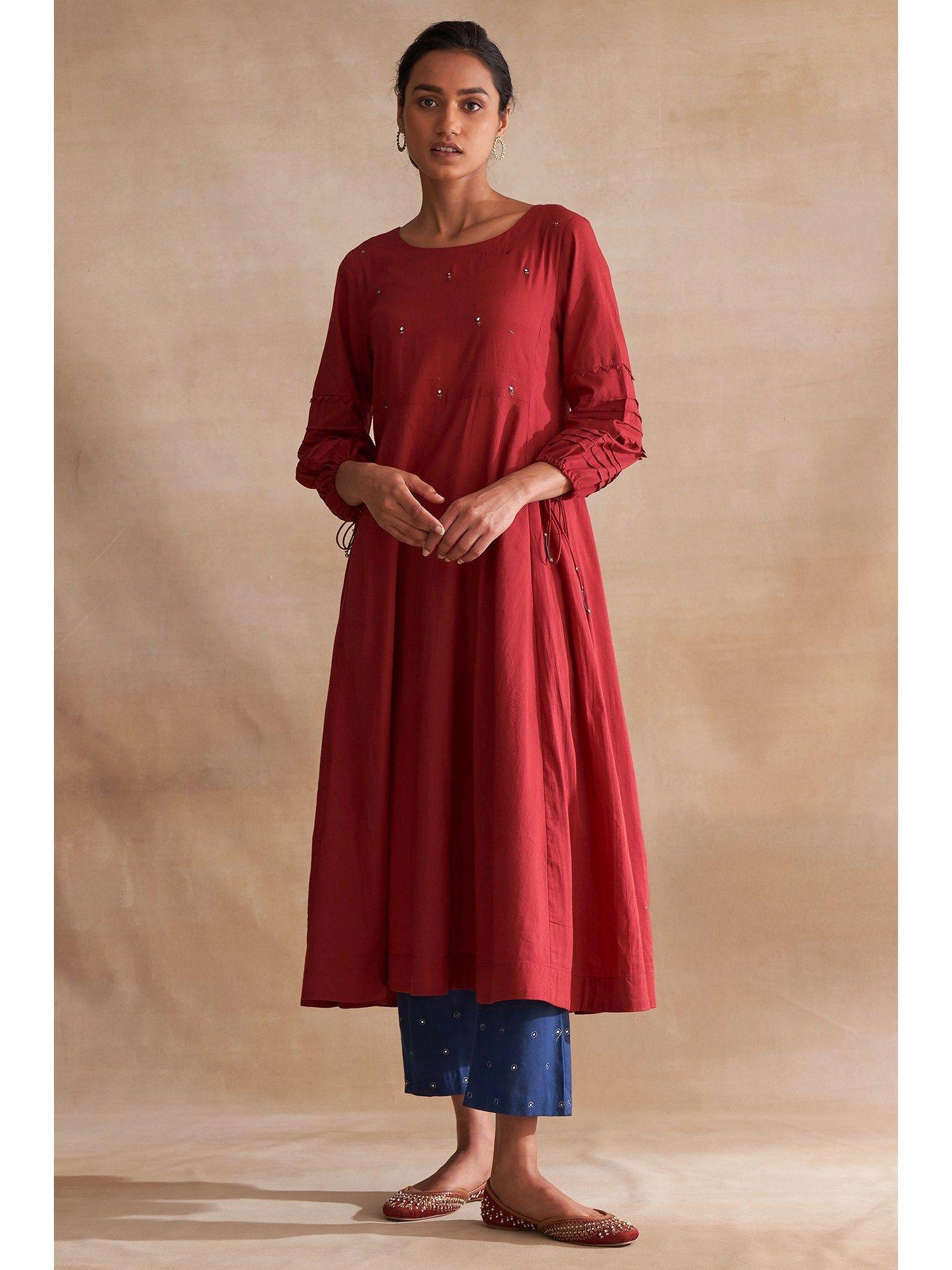 folksong by w red longline voile kurta