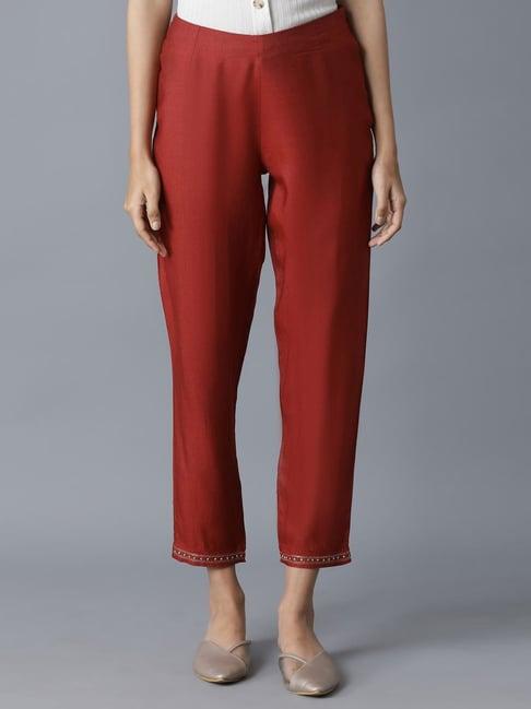 folksong by w red slim fit pants