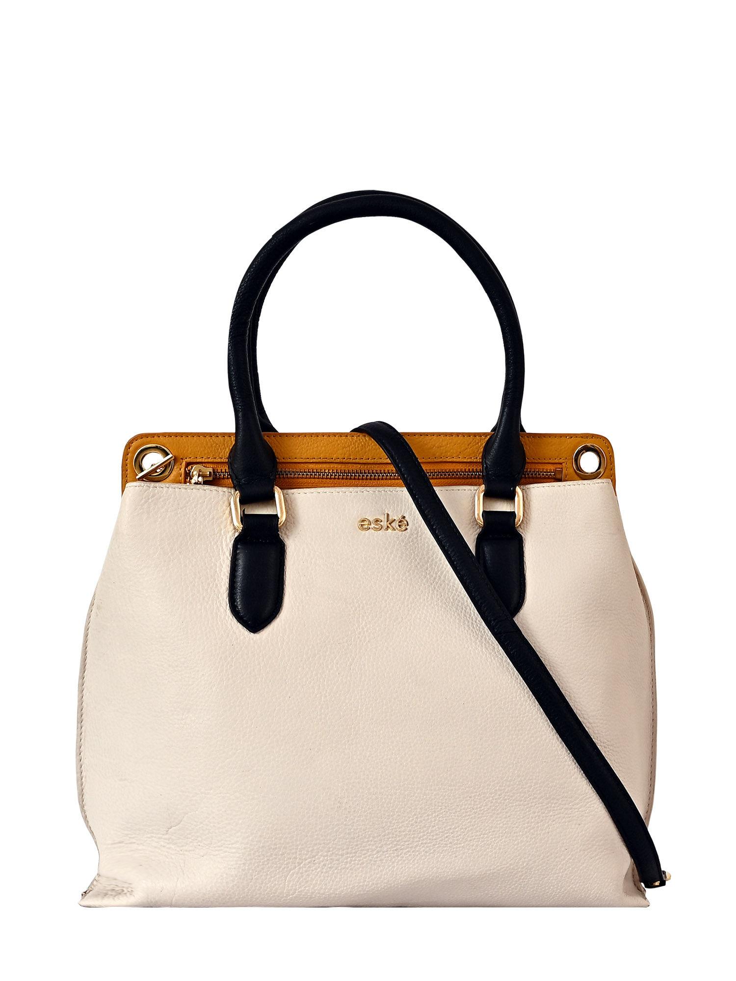 fonda genuine leather handbag spacious compartments
