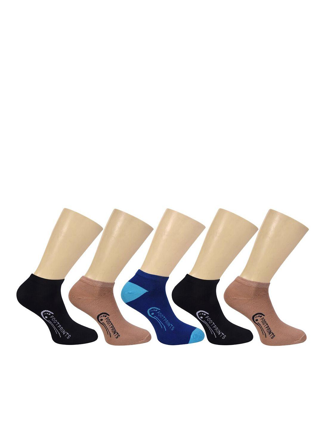 footprints pack of 5 organic cotton & bamboo ankle length casual socks