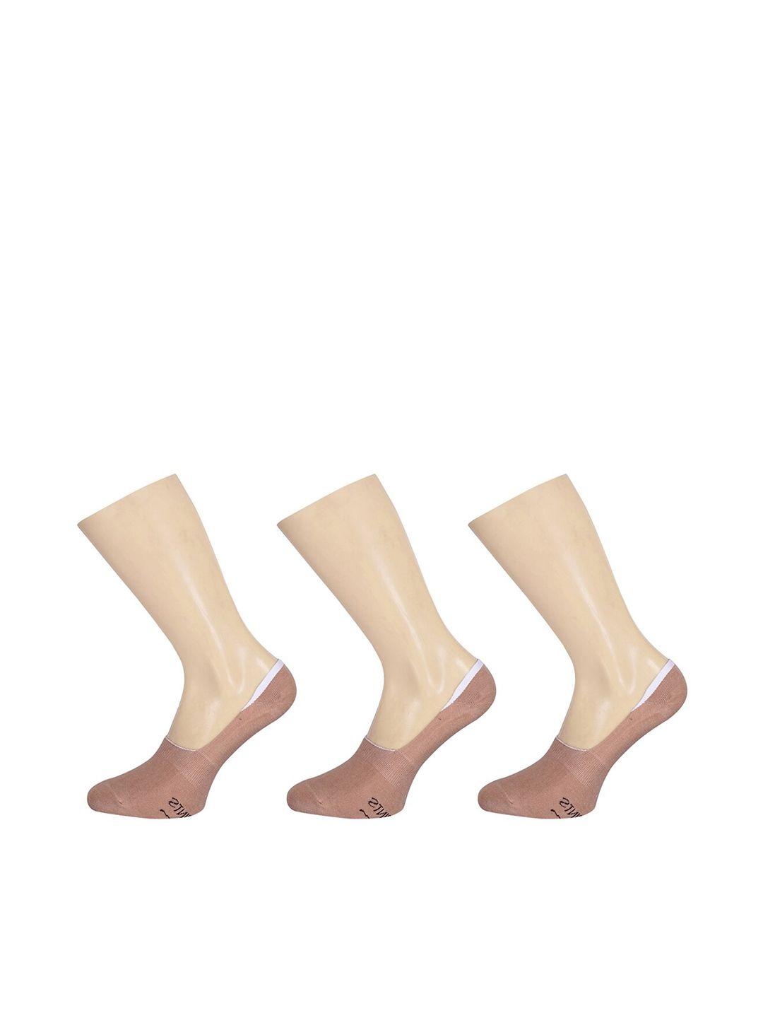 footprints unisex pack of 3 beige shoe liners organic cotton & bamboo socks