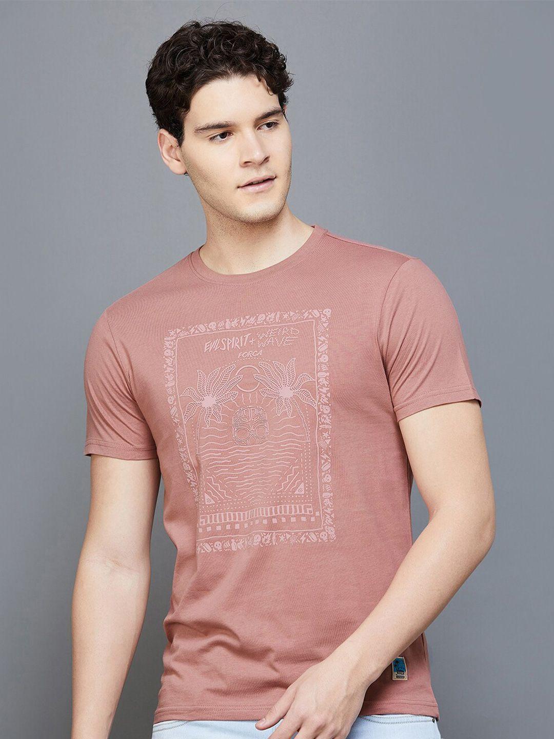 forca graphic printed cotton casual t-shirt