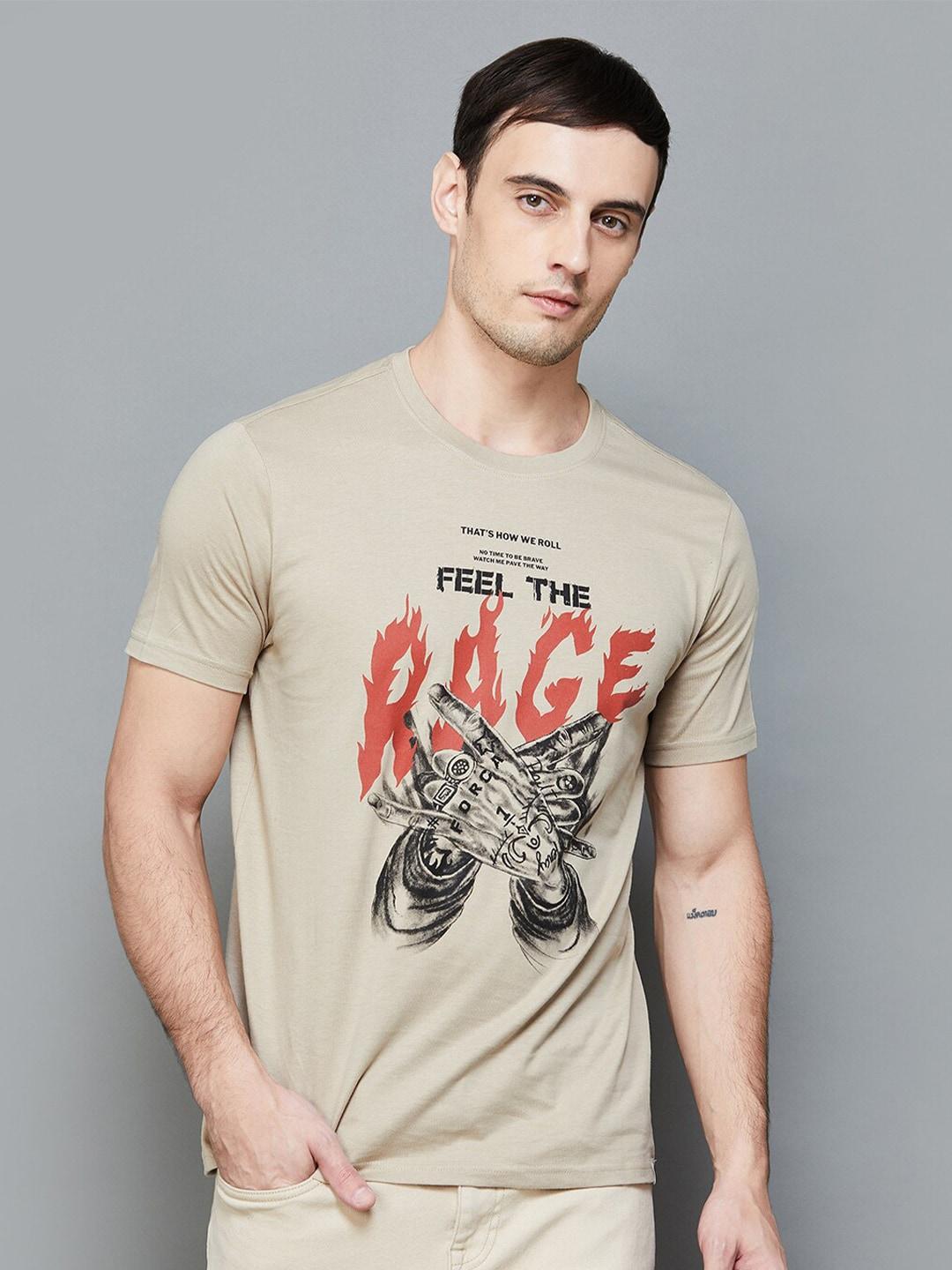 forca graphic printed slim fit cotton t-shirt