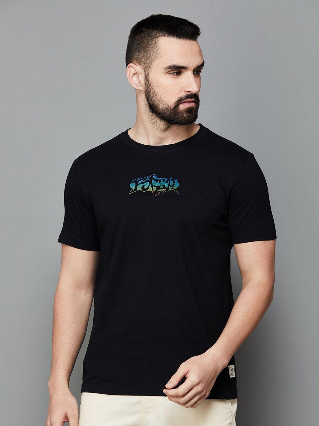 forca typography printed slim fit cotton t-shirt