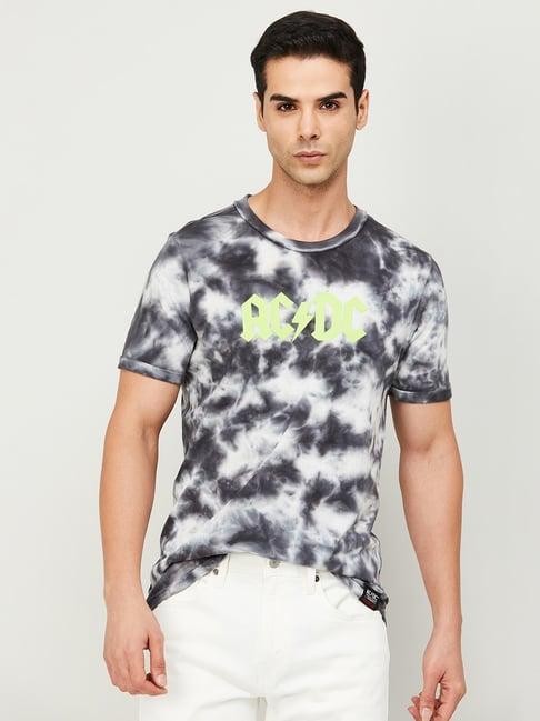 forca by lifestyle black cotton regular fit tie - dye t-shirt