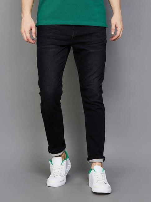 forca by lifestyle black regular fit jeans