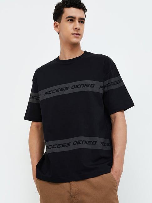 forca by lifestyle black regular fit t-shirt