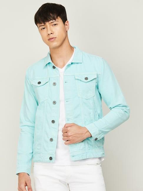 forca by lifestyle blue cotton regular fit denim jacket