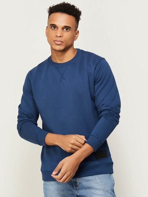 forca by lifestyle blue regular fit sweatshirt