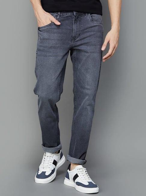 forca by lifestyle grey slim tapered fit jeans