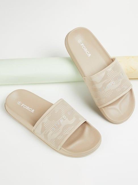 forca by lifestyle men's beige slides