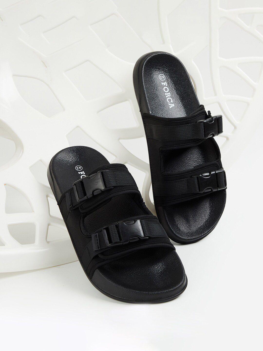 forca by lifestyle men double strap rubber sliders with buckles