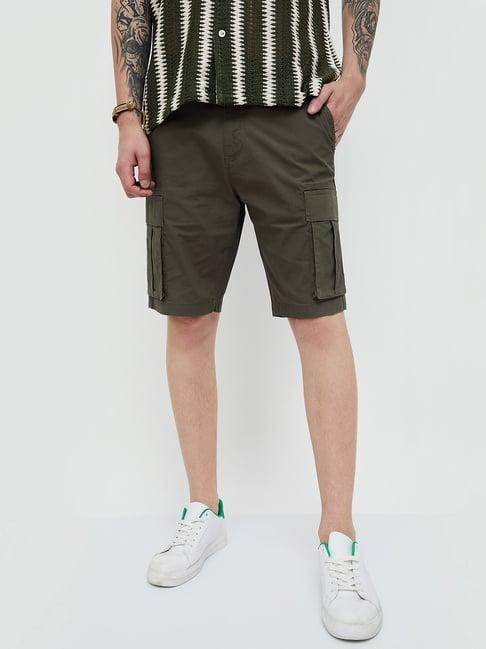 forca by lifestyle olive regular fit cargo shorts